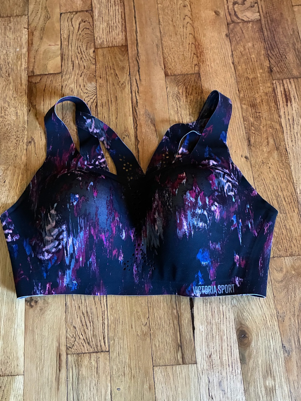Victoria Sport Black Multi-Color High-Impact Sports Bra